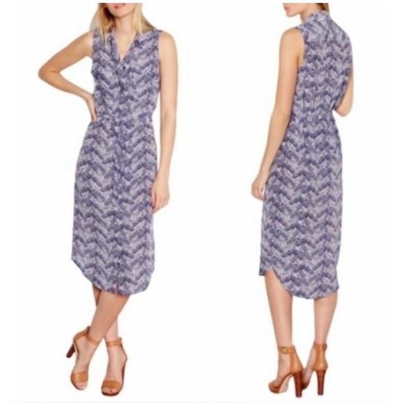 Equipment Dresses & Skirts - Equipment Midi Dress in purple leaf print